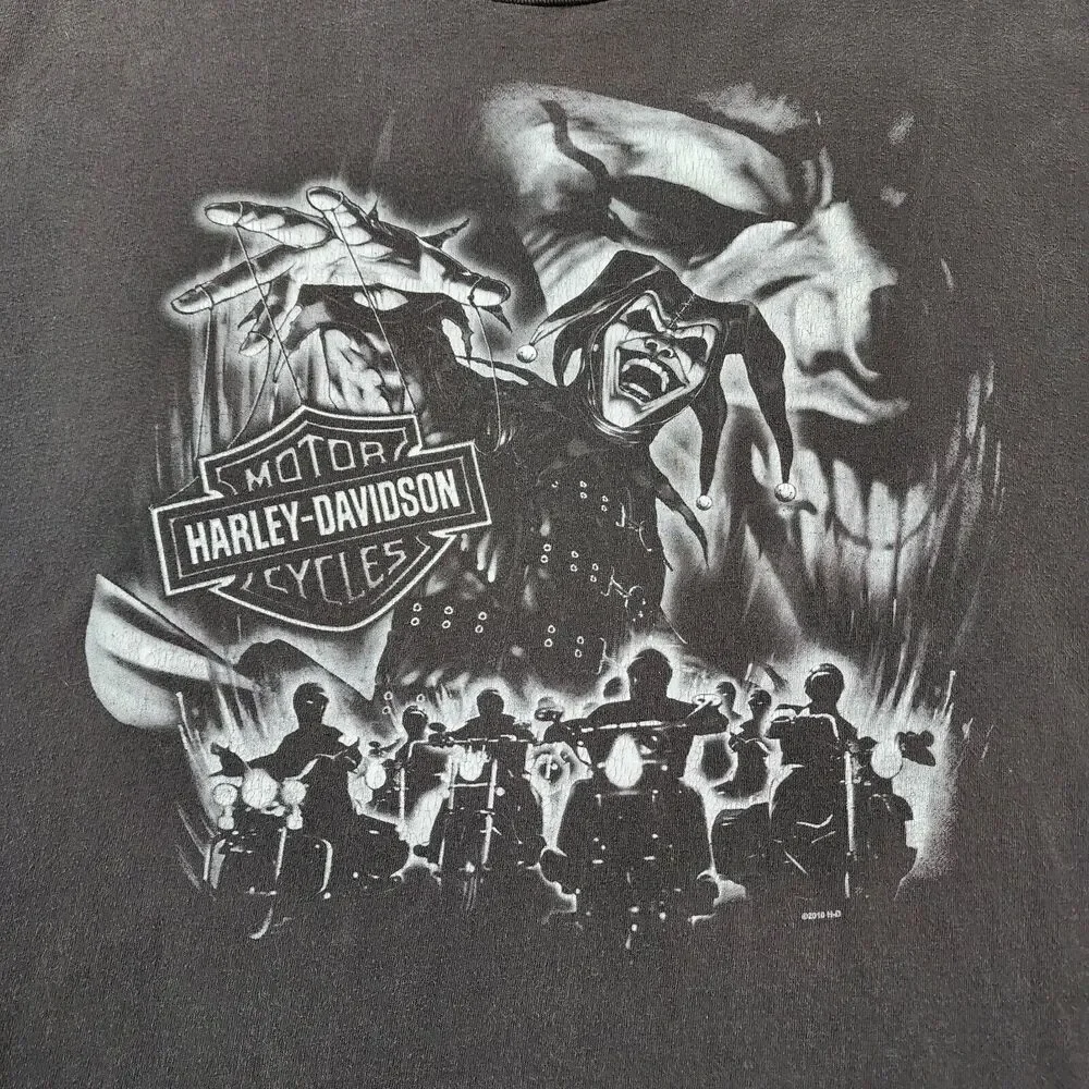 Harley Davidson Shirt Mens XL Jester Clown Joker Short Sleeve Zylstra HD 2010